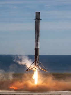 Falcon 9 landing during the day, from a public domain USAF photo